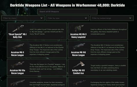 darktide weapons|Darktide Weapons List [65 Weapons in Database, Pre